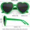 St. Patrick's Day Heart Sunglasses Irish Lucky Green Glasses for Women Men Non Polarized Oversized Trendy Love Shaped Shades Retro Lovely Fashion Cute Sun Glasses Leprechaun Costume Party Decorations